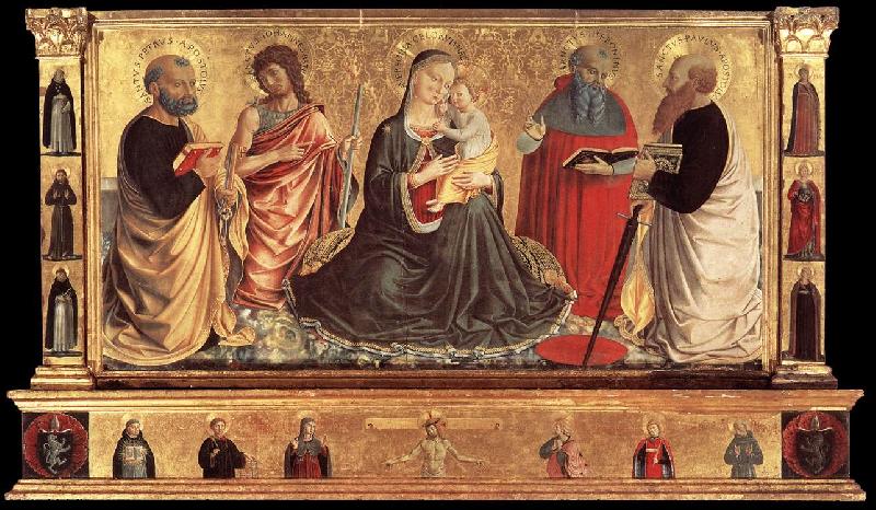 GOZZOLI, Benozzo Madonna and Child with Sts John the Baptist, Peter, Jerome, and Paul dsgh Sweden oil painting art